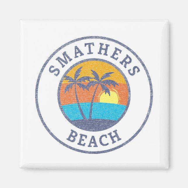Smathers Beach, Key West Faded Classic Style Magnet (Front)