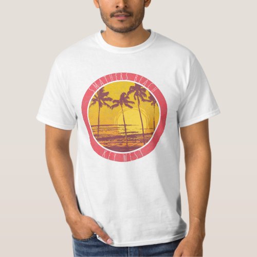 Smathers Beach Key West Florida Vintage Sunset T_Shirt