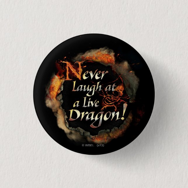 SMAUG™ - Never Laugh Logo Graphic Button (Front)