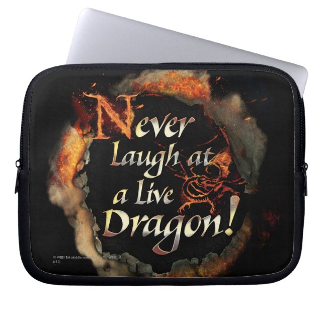 SMAUG™ - Never Laugh Logo Graphic Laptop Sleeve (Front)