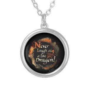SMAUG™ - Never Laugh Logo Graphic Silver Plated Necklace