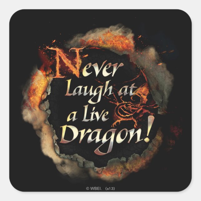 SMAUG™ - Never Laugh Logo Graphic Square Sticker (Front)