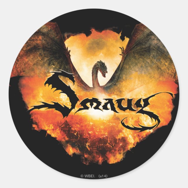 SMAUG™ Over Laketown Classic Round Sticker (Front)