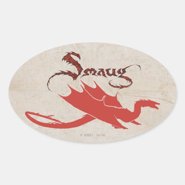 SMAUG™ Silhouette & Name Oval Sticker (Front)