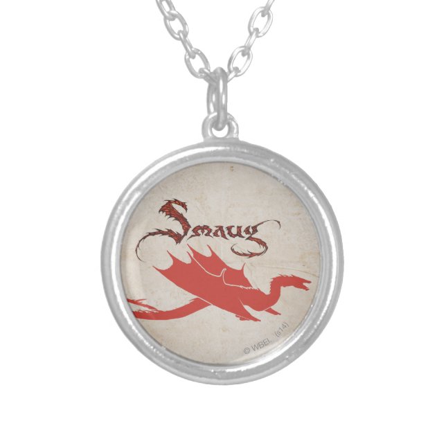 SMAUG™ Silhouette & Name Silver Plated Necklace (Front)