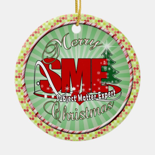 SME CHRISTMAS Subject Matter Expert Ceramic Ornament (Front)