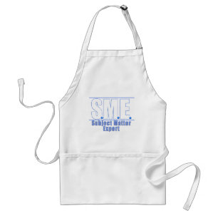 SME  LOGO SUBJECT MATTER EXPERT WHITE/BLUE ADULT APRON