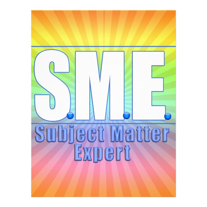 SME  LOGO SUBJECT MATTER EXPERT WHITE/BLUE CUSTOMIZED LETTERHEAD