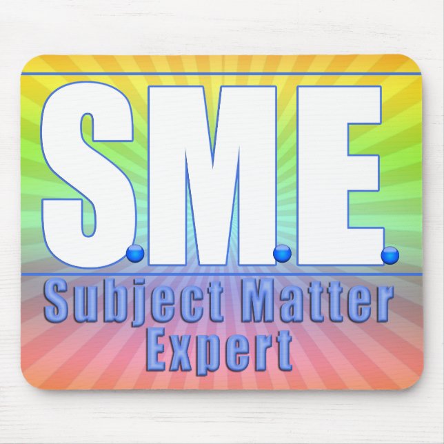 SME  LOGO SUBJECT MATTER EXPERT WHITE/BLUE MOUSE PAD (Front)