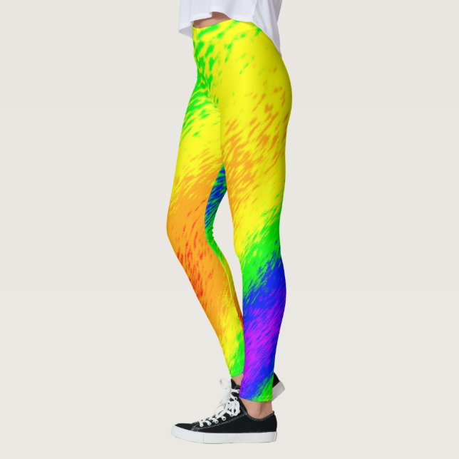 Smeared Rainbow Colors Leggings (Left)