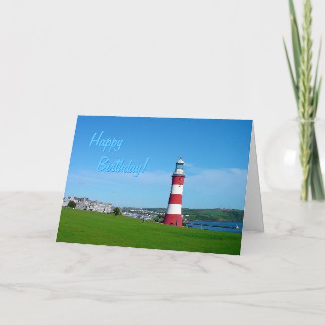 Smeaton's Tower, Plymouth Hoe birthday card (Front)