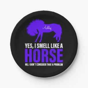 Smell Like A Horse in Royal Personalized   Paper Plates