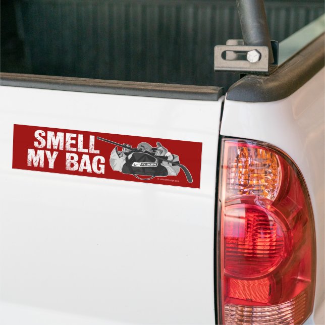 Smell My Bag (Hockey Stench) Bumper Sticker (On Truck)