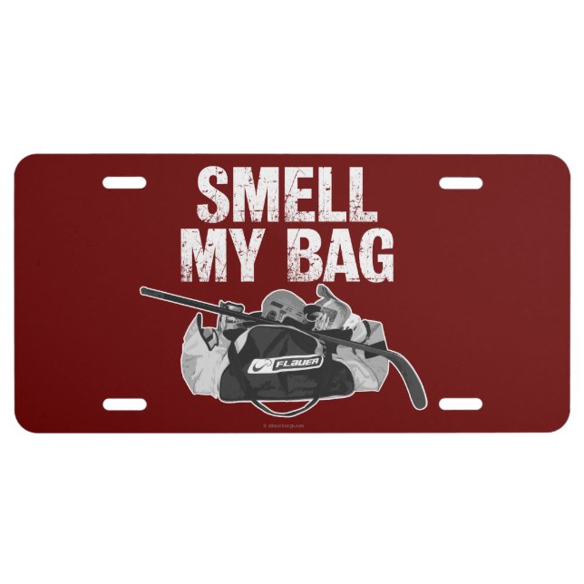 Smell My Bag (Hockey Stench) License Plate (Front)