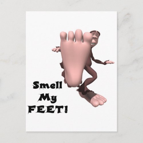 Smell My Feet Big Foot Monster Postcard