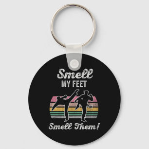 Smell My Feet Smell Them Karate Kick Fun Keychain