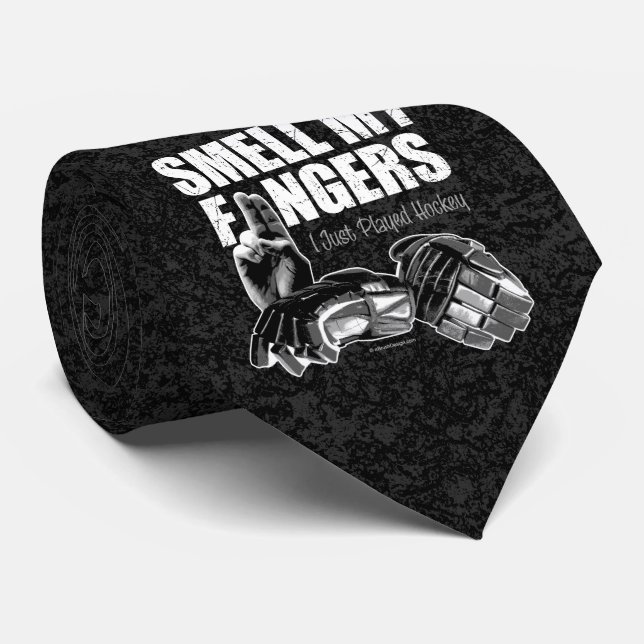 Smell My Fingers (hockey) Tie (Rolled)