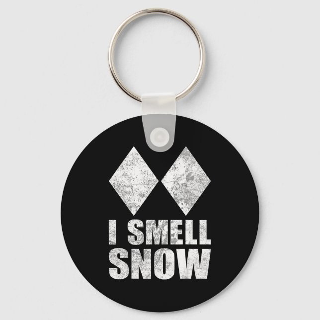 Smell snow skiing freestyle difficult diamond keychain (Front)