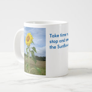 Smell Sunflowers flowers Spiegeland Large Coffee Mug
