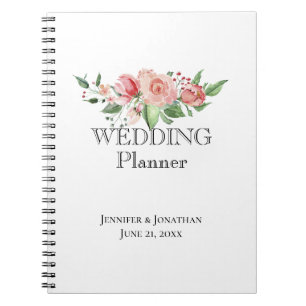 Smell the Roses, Floral Swag Wedding Planner Notebook