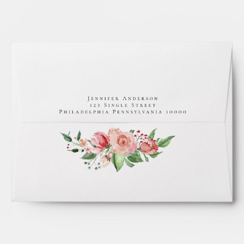 Smell the Roses Floral Wedding Envelope
