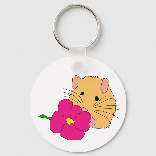 smell the roses keychain (Front)