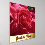 Smell the Roses Red Floral Gold Foil Print