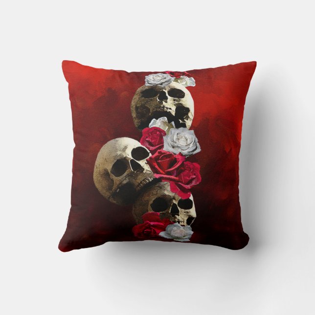 Smell the roses throw pillow (Back)
