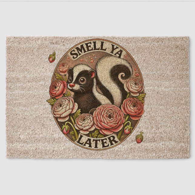 Smell Ya Later Skunk                               Fiber Doormat (Front)