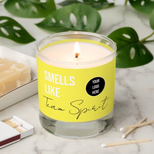 Smells Like Corporate Company Logo Yellow Scented Candle