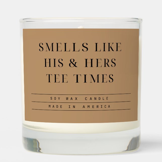 'Smells Like His & Hers Tee Times' Golf Couple  Scented Candle (Front)