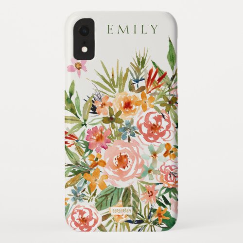 SMELLS LIKE LOVE IN ALL FORMS Floral Monogram iPhone XR Case