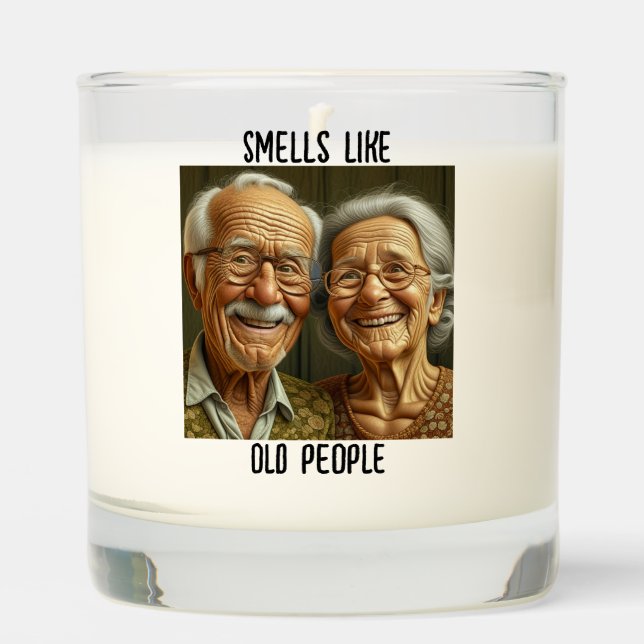 Smells like Old People | Funny Aging Humor Scented Candle (Front)