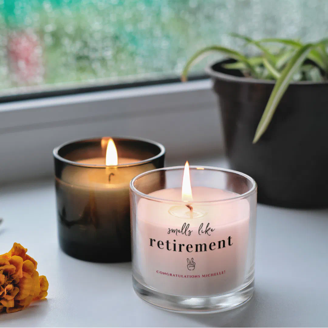 Smells Like Retirement | Monogram Congratulations Scented Candle (Creator Uploaded)