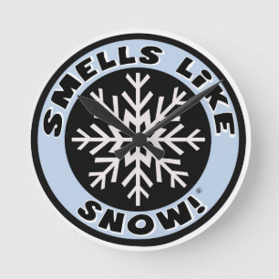 Smells Like Snow! Clock! Round Clock