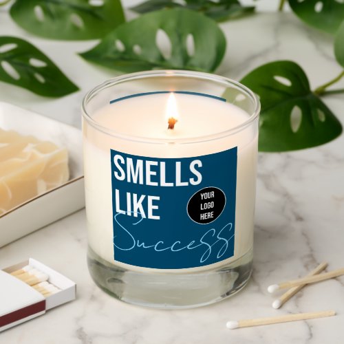 Smells Like Success Company Logo Blue Scented Candle