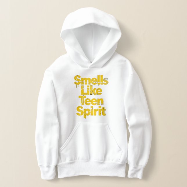 Smells Like Teen Spirit Grunge Typography Design Hoodie (Laydown)
