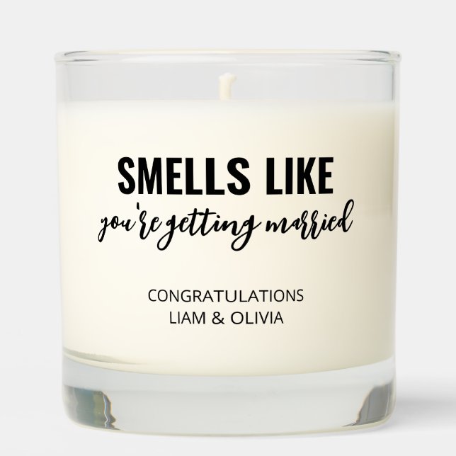 Smells Like You're Getting Married Vanilla Scented Candle (Front)