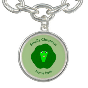 Smelly Christmas Brussels Sprout Charm Bracelet