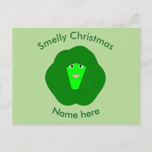 Smelly Christmas Brussels Sprout Custom Postcard