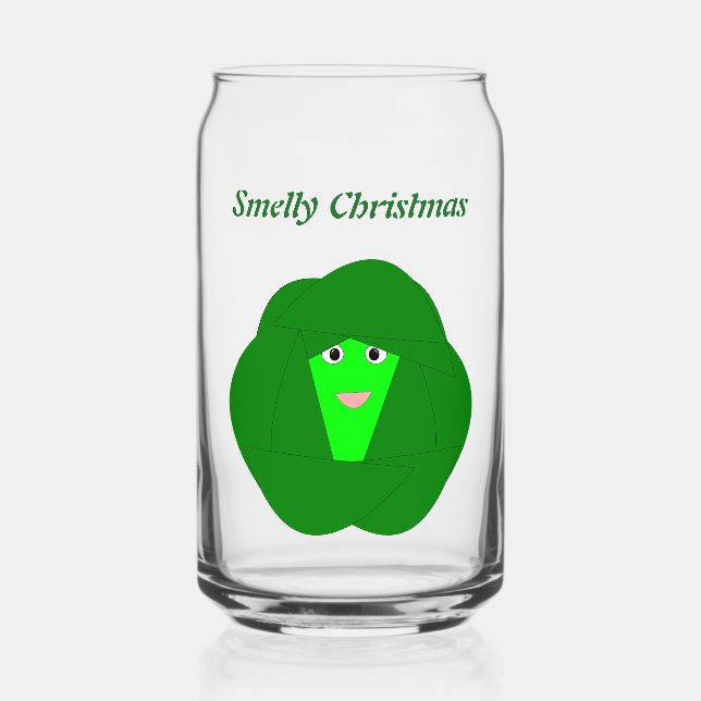 Smelly Christmas Brussels Sprout Funny Custom Can Glass (Front)