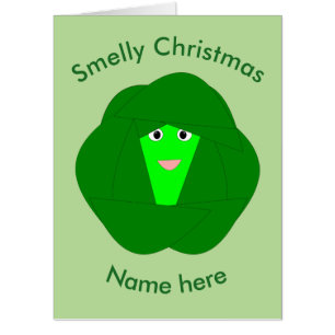 Smelly Christmas Brussels Sprout Funny Custom Card