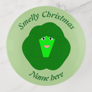Smelly Christmas Brussels Sprout Personalized Trinket Tray