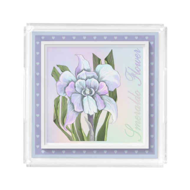 Smeraldo flower acrylic tray (Front)