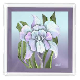 Smeraldo flower acrylic tray