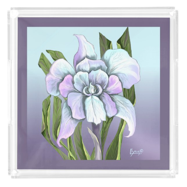 Smeraldo flower acrylic tray (Front)