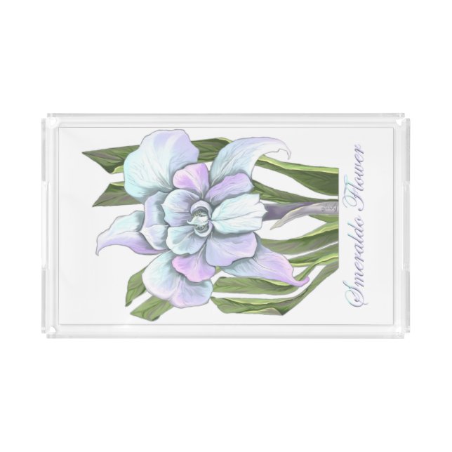 Smeraldo flower acrylic tray (Front)