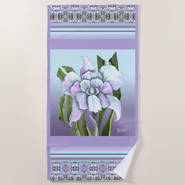 Smeraldo Flower Beach Towel (Front)
