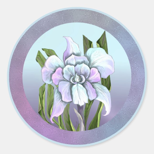 Smeraldo flower classic round sticker (Front)