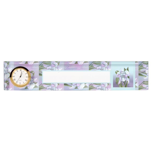 Smeraldo Flower Desk Name Plate (Front)
